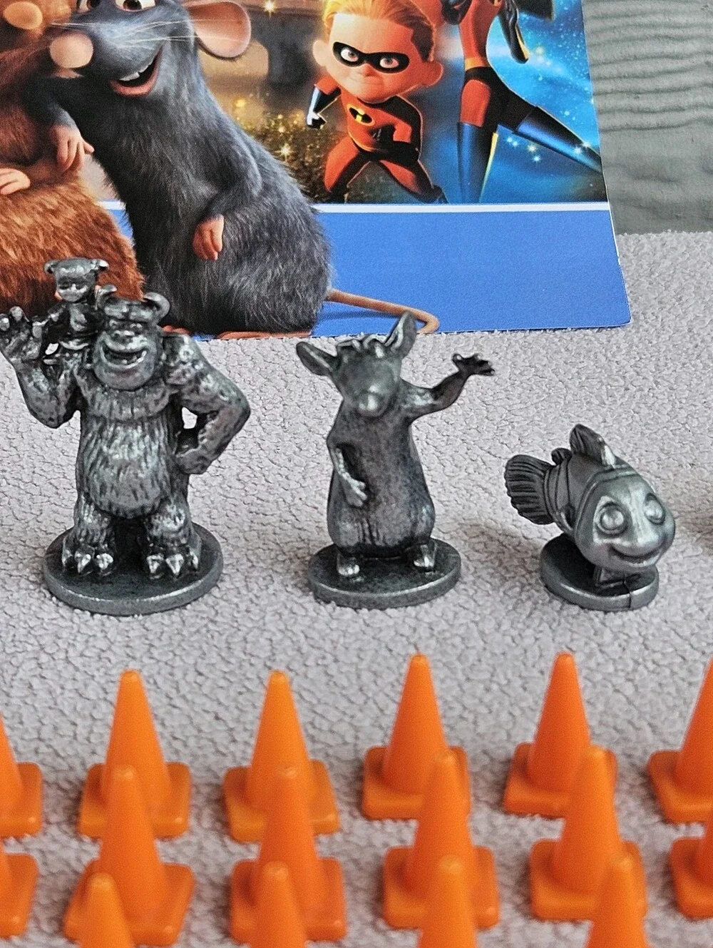 Monopoly Disney Pixar Edition Pewter 6 Playing Tokens Cones Replacement Parts